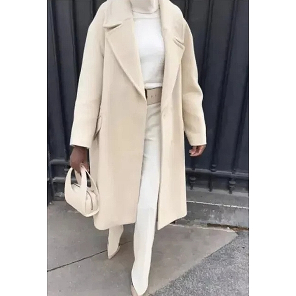 Zara oversized cream coat - Picture 8 of 17